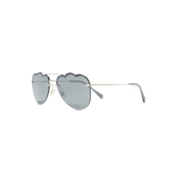 MIU MIU 58mm Irregular Sunglasses - Dark Grey Flash Silver - Authentic - New - Picture 4 of 4